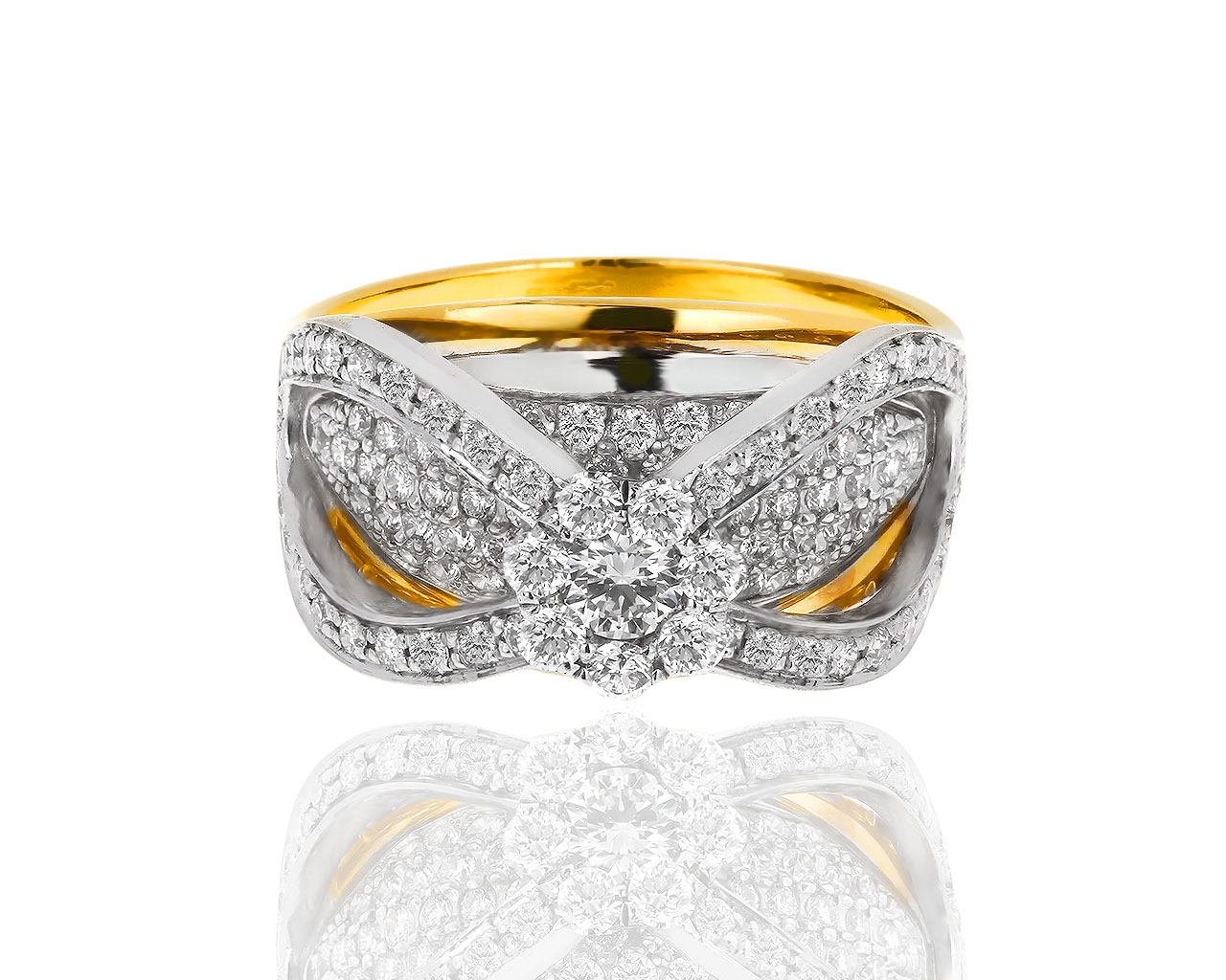 Интересное золотое кольцо с бриллиантами 1.10ct 050419/8