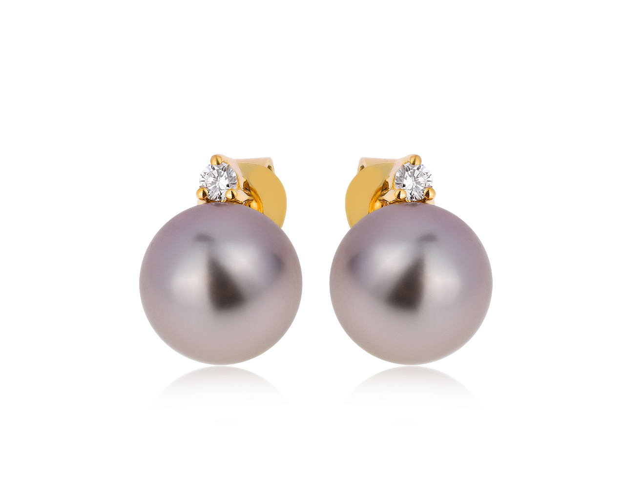 Притягательные золотые серьги с жемчугом 9.60 мм 280320/8