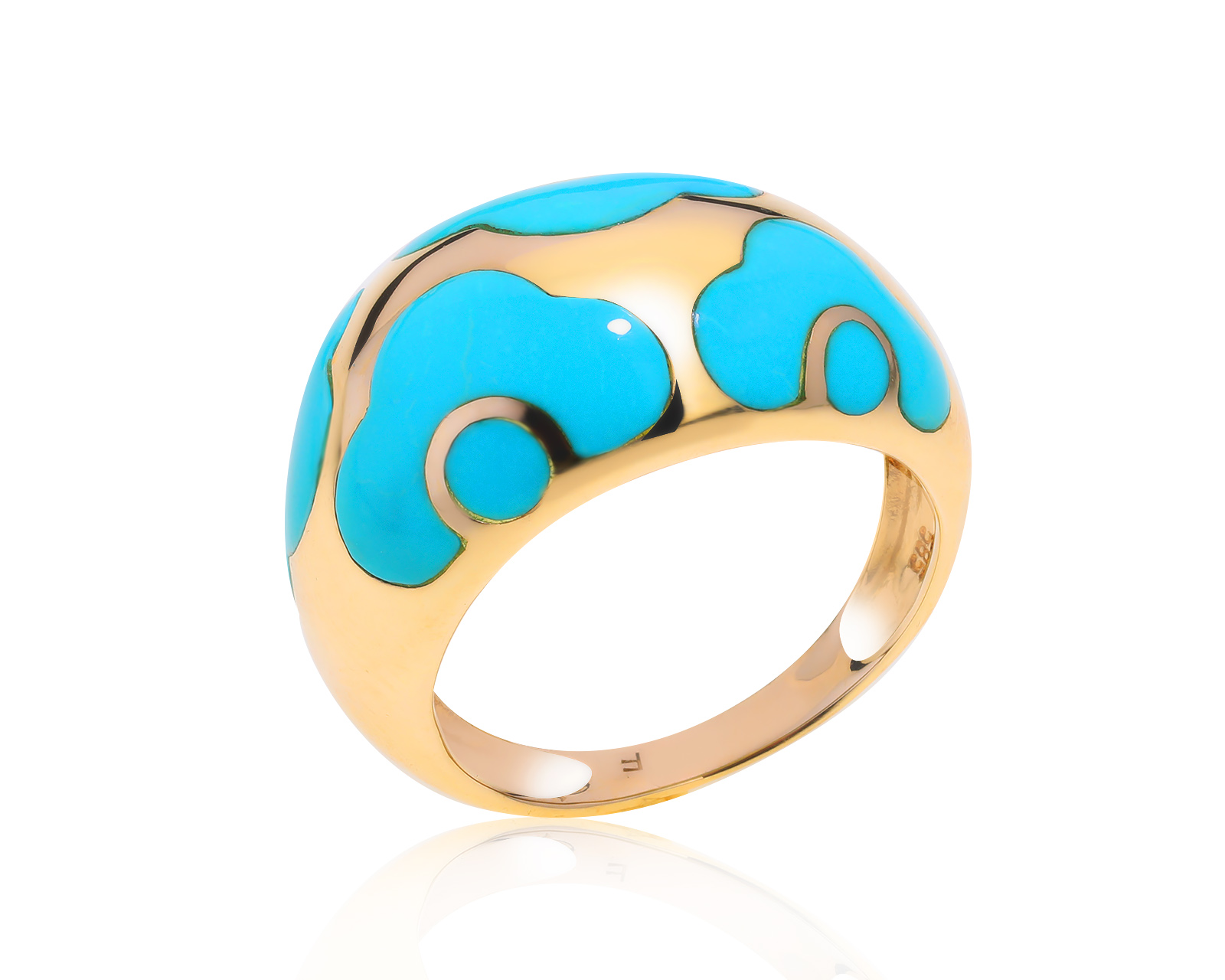 Красивое золотое кольцо с бирюзой 5.70ct 240222/3