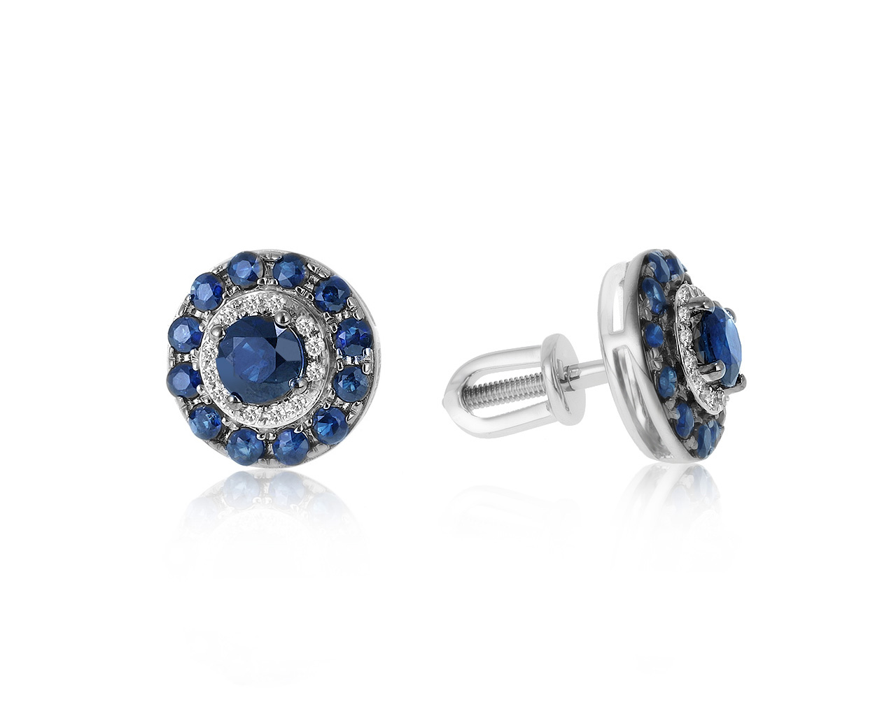 Изящные золотые серьги с сапфирами 1.10ct 220120/5