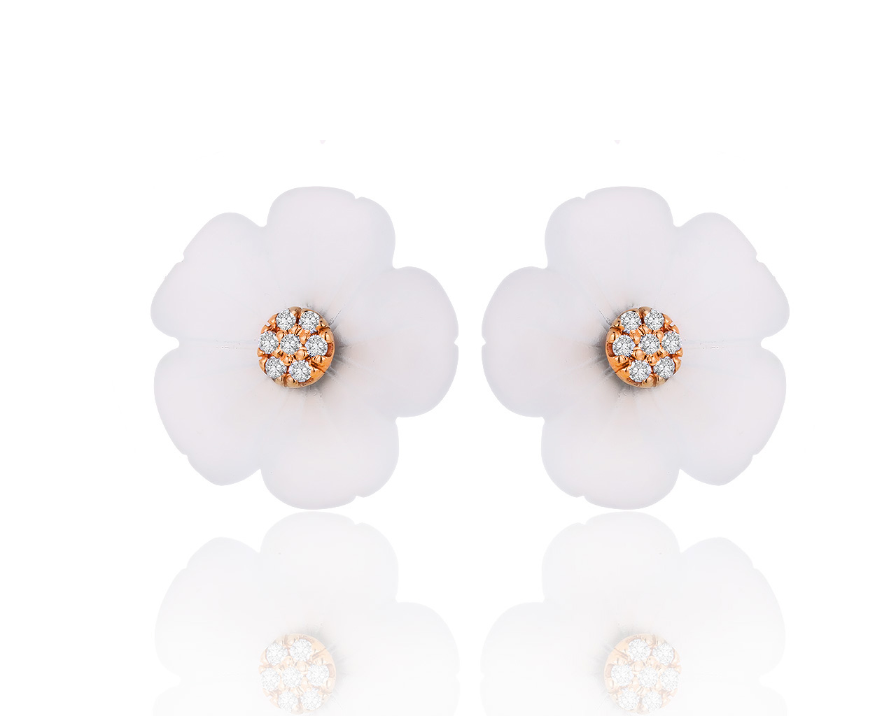 Изумительные золотые серьги с бриллиантами 0.20ct 100120/8