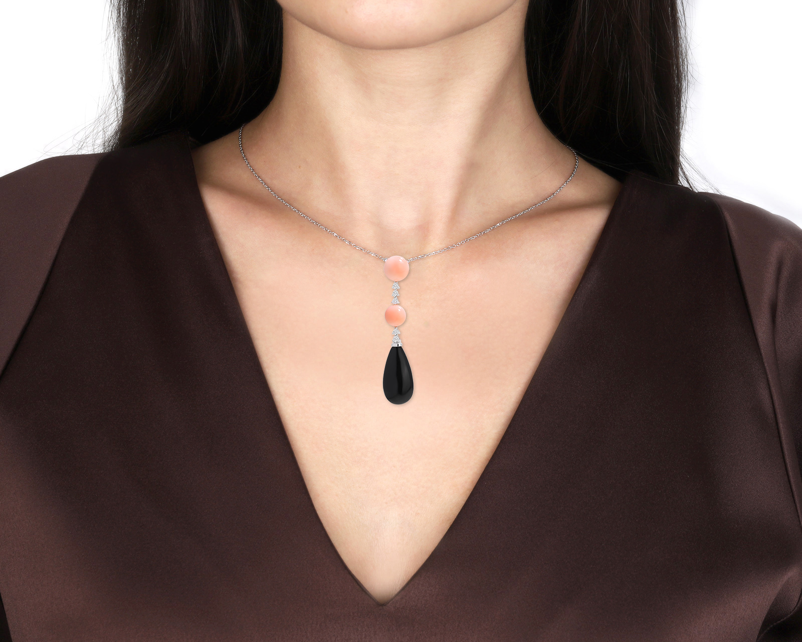 Оригинальное золотое колье с ониксом 11.20ct Alfieri & St.John