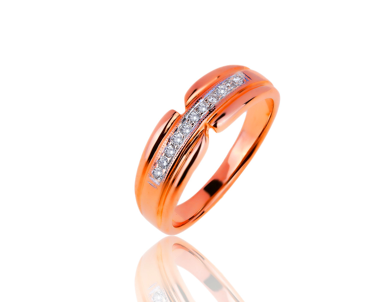 Притягательное золотое кольцо с бриллиантами 0.10ct 180918/1 Притягательное золотое кольцо с бриллиантами 0.10ct 180918/1