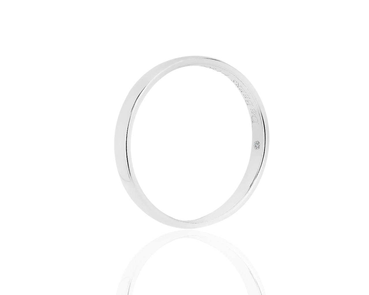 Оригинальное платиновое кольцо с бриллиантом De Beers