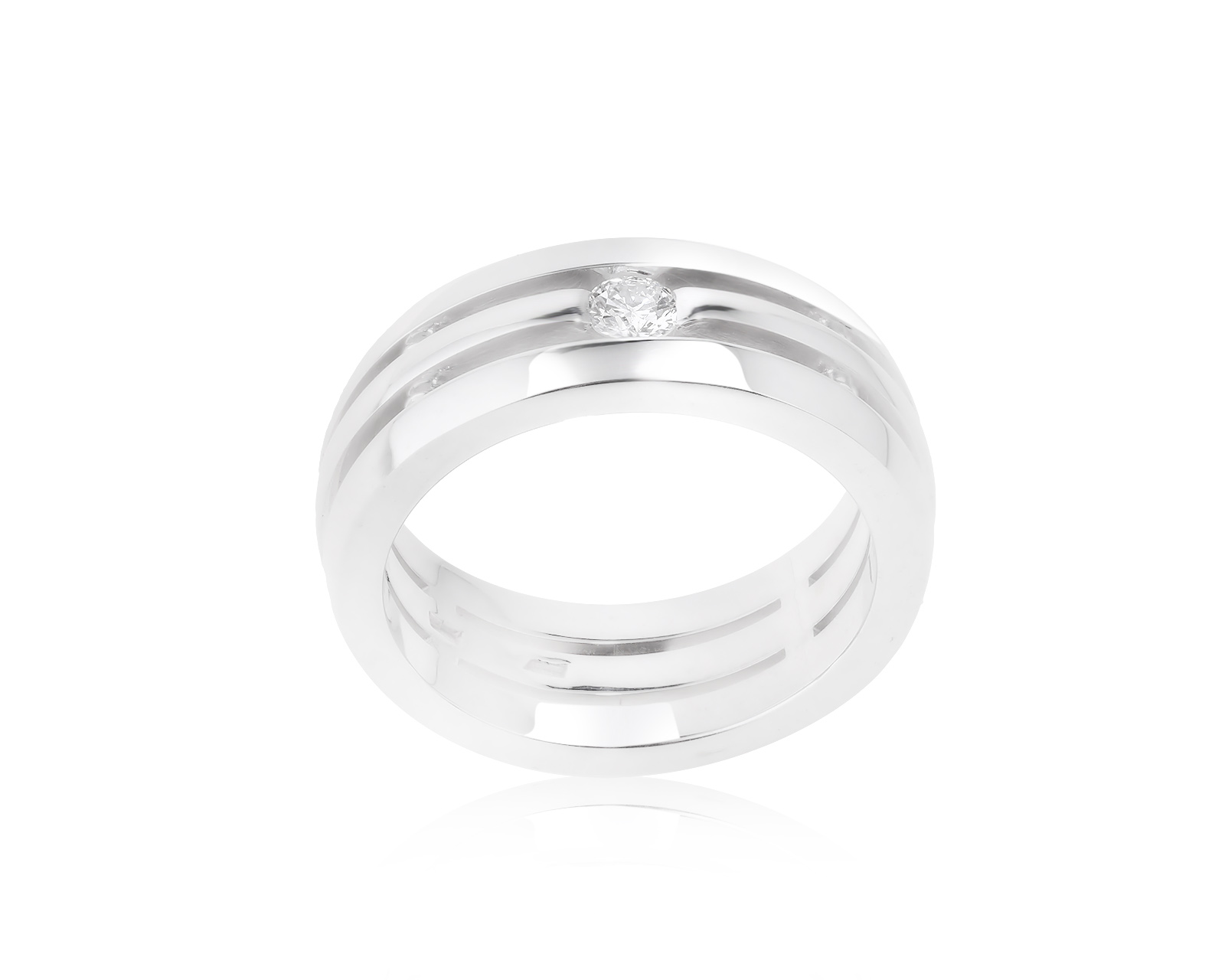 Богатое золотое кольцо с бриллиантом 0.16ct 220622/2