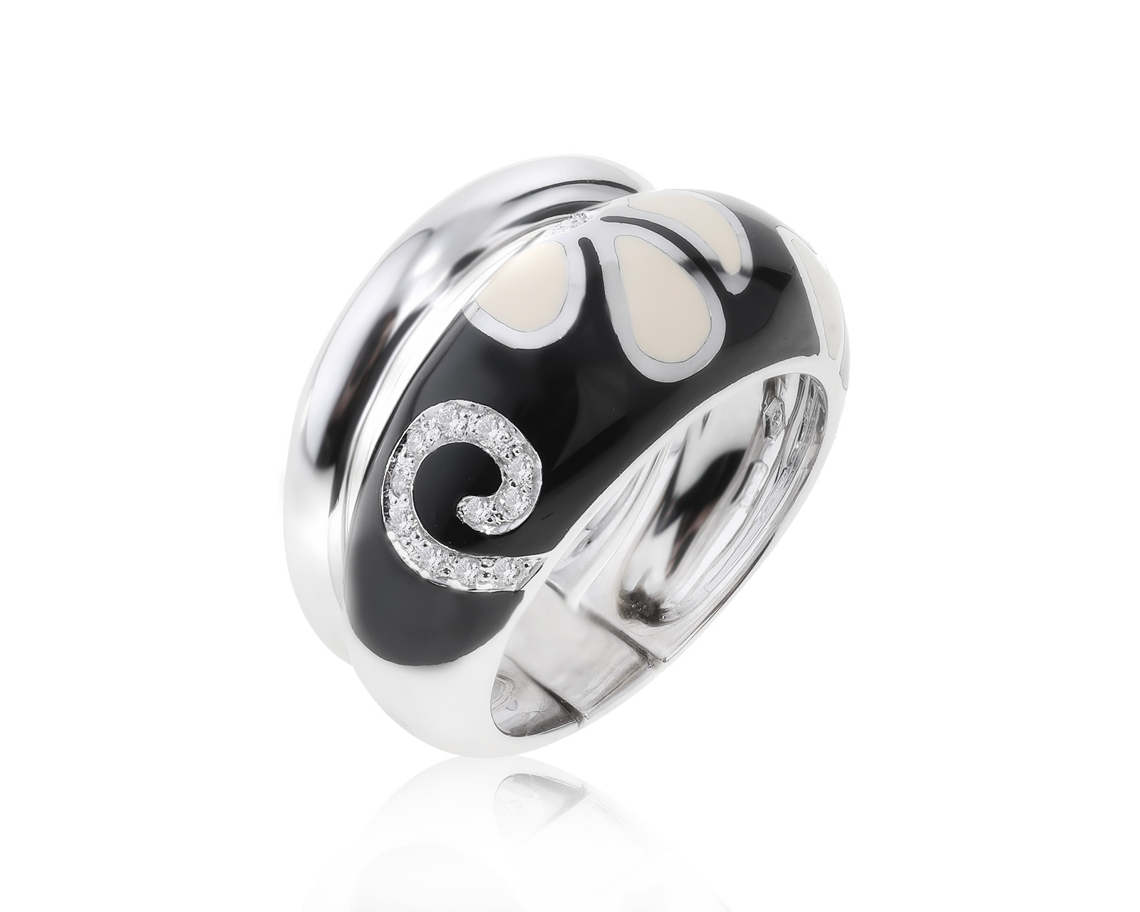 Оригинальное золотое кольцо с эмалью Nouvelle Bague 010623/6