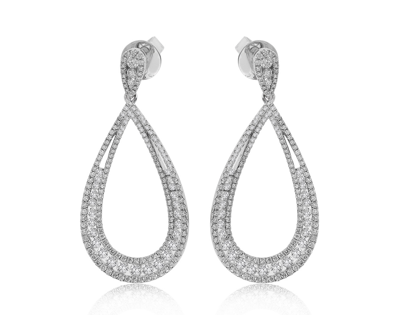 Великолепные золотые серьги с бриллиантами 3.44ct 150720/14