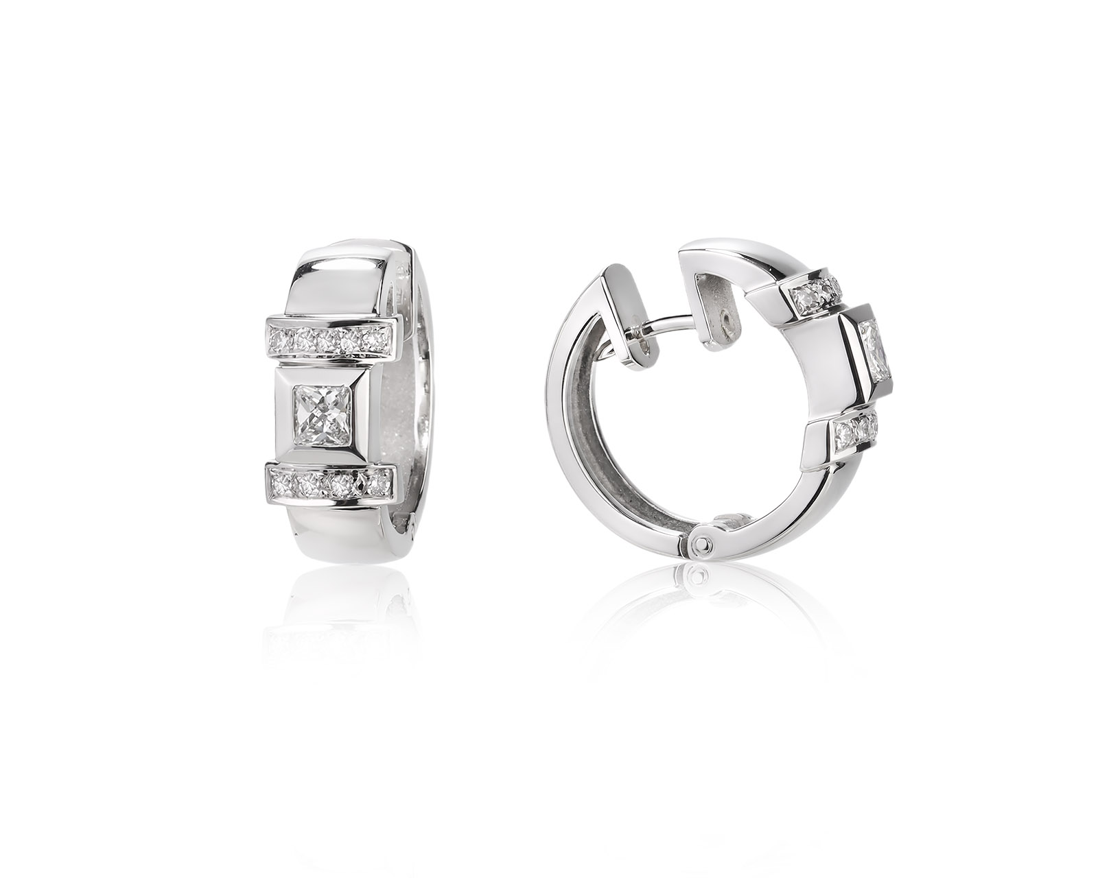 Платиновые серьги с бриллиантами 0.49ct