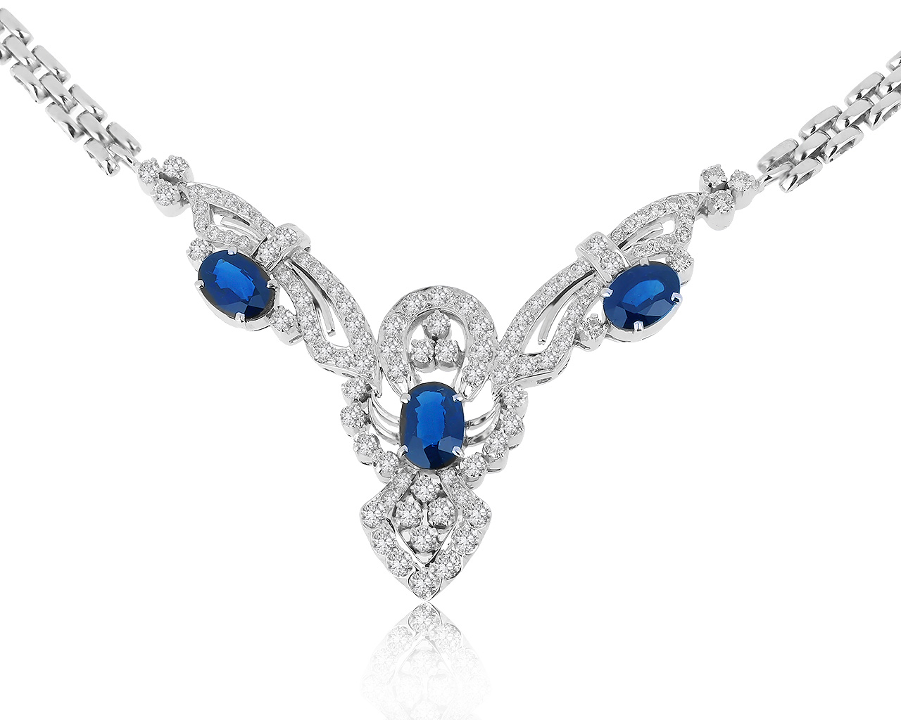 Роскошное золотое колье с сапфирами 2.64ct 111020/1
