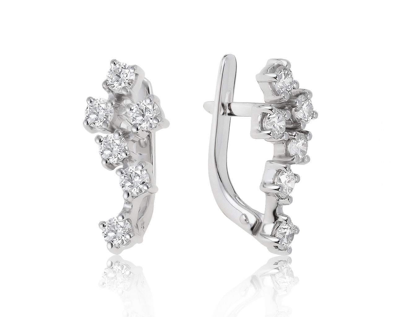 Солидные золотые серьги с бриллиантами 0.90ct 300421/8