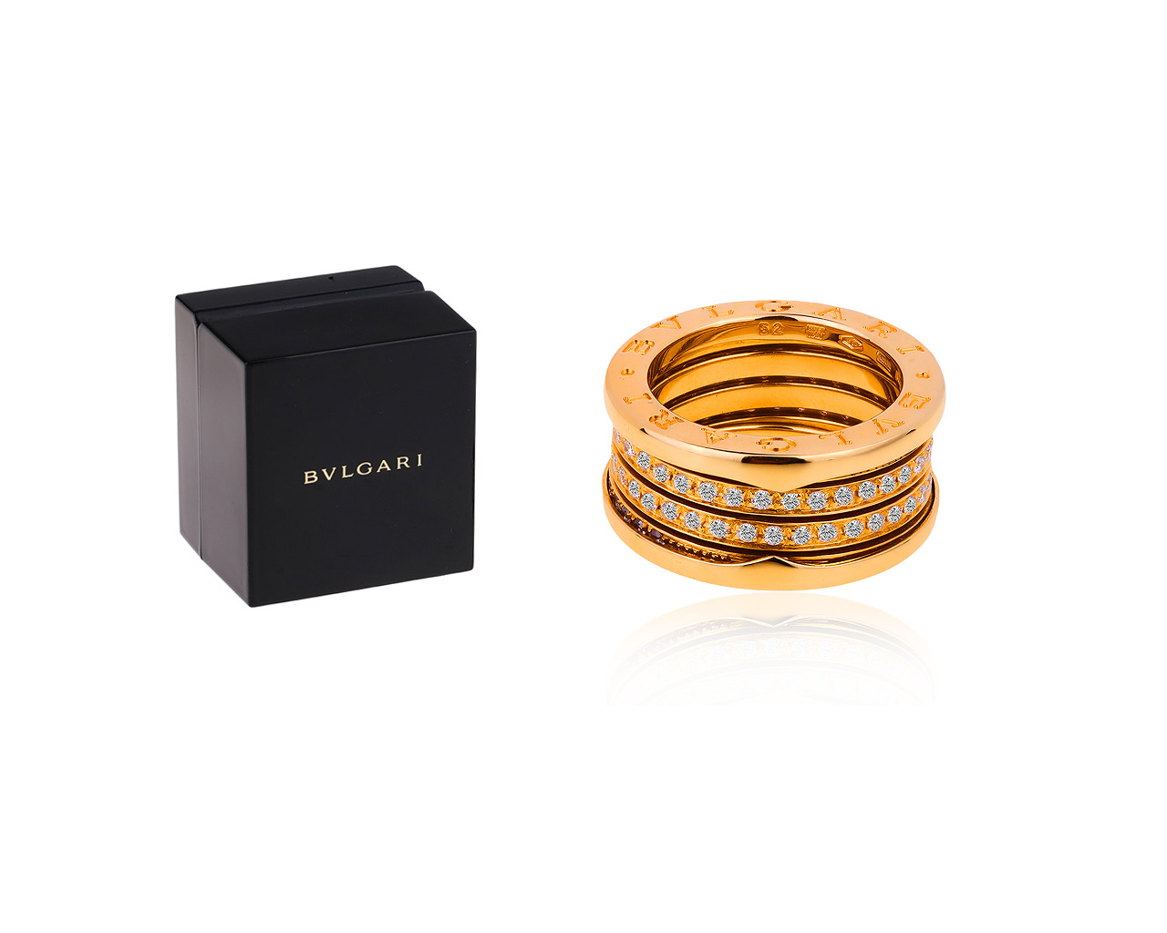 Безупречное золотое кольцо с бриллиантами 1.01ct Bvlgari