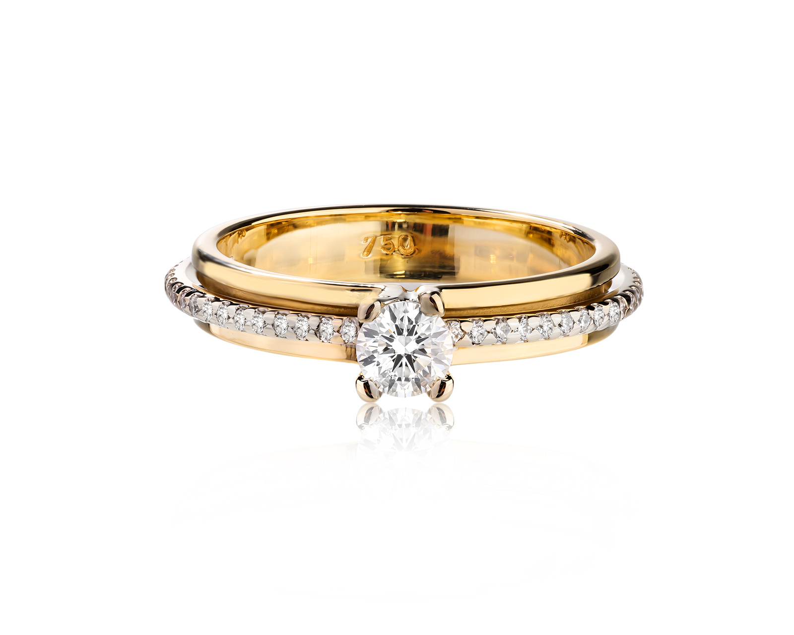 Золотое кольцо с бриллиантами 0.50ct