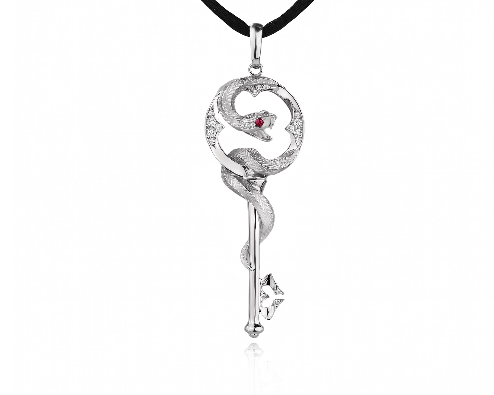 Оригинальный золотой кулон с бриллиантами 0.17ct Magerit Miphologye Snake Key 100926/2
