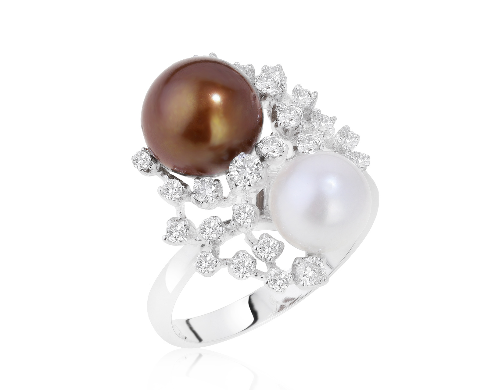 Роскошное золотое кольцо с жемчугом 180122/3