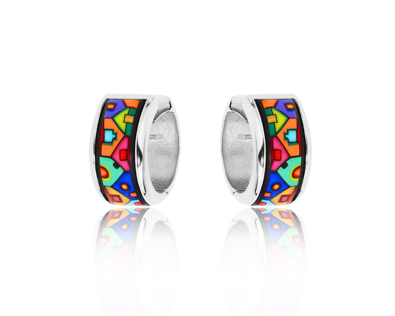 Яркие золотые серьги с цветными эмалями Frey Wille 290617/6