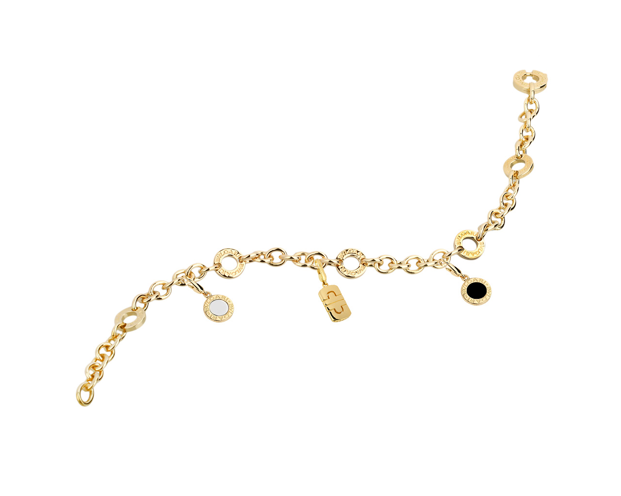 Интересный золотой браслет с шармами Bvlgari 270118/10