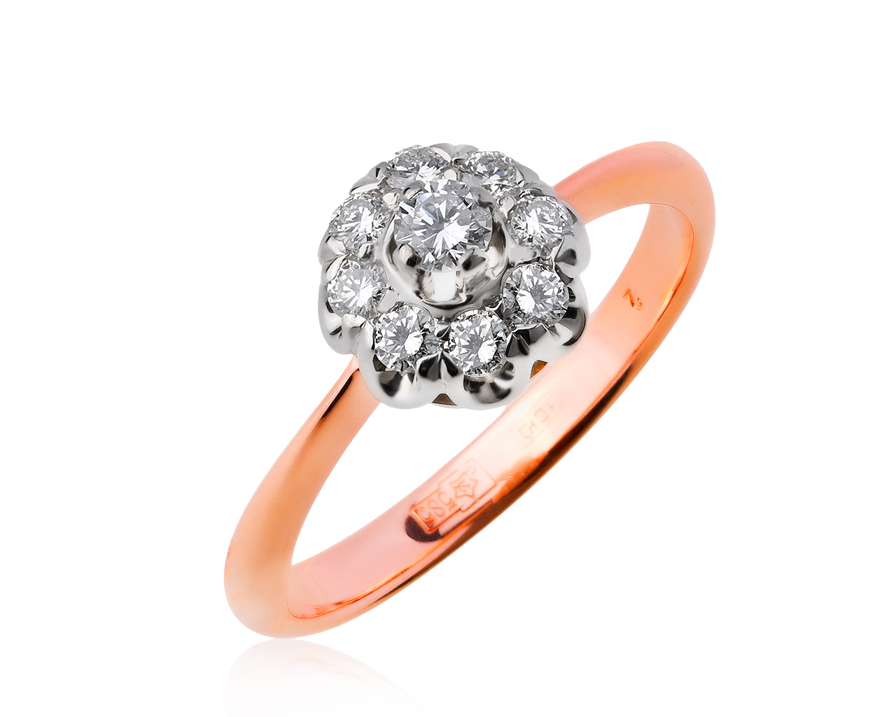 Винтажное золотое кольцо с бриллиантами 0.40ct 140620/10