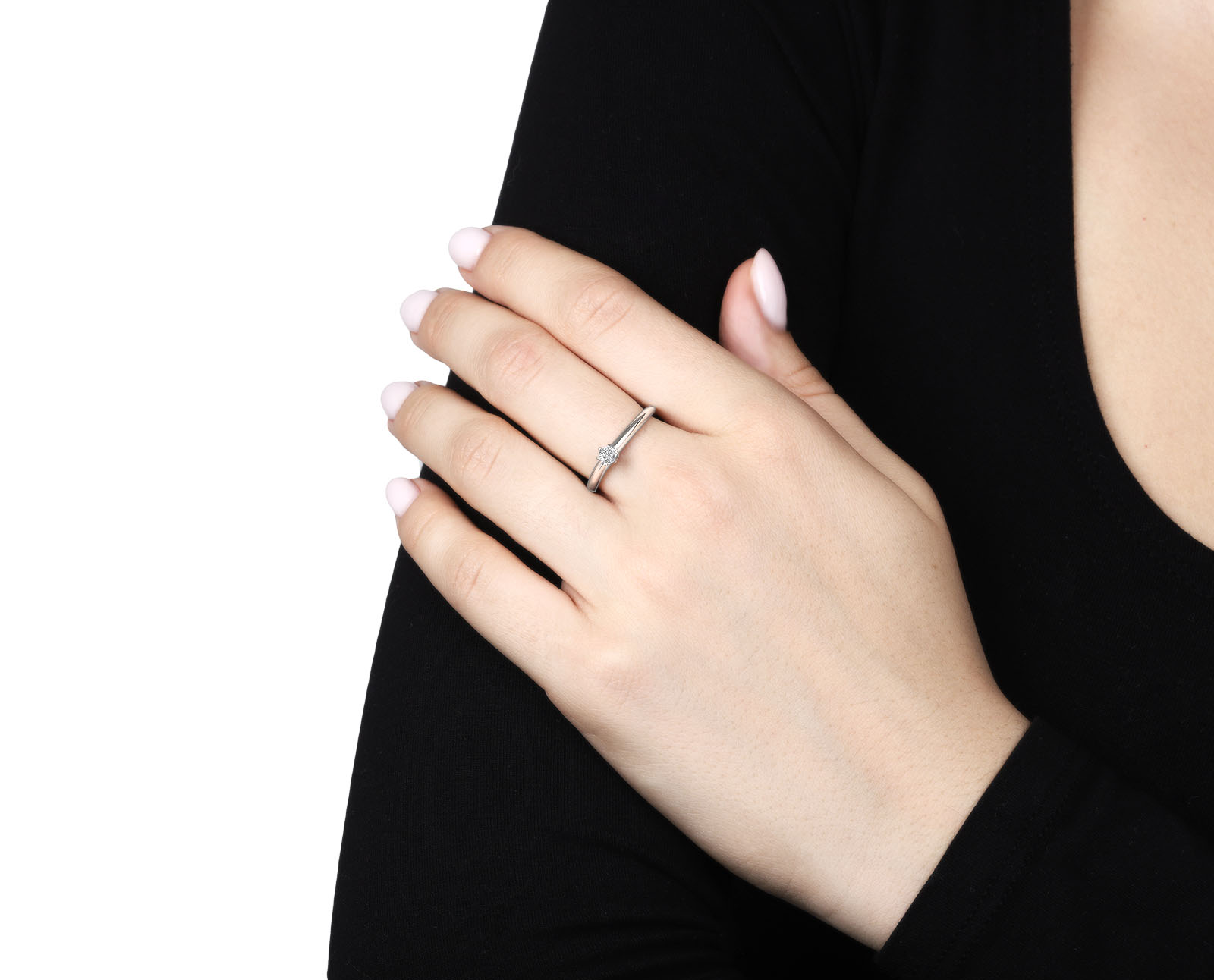 Оригинальное платиновое кольцо с бриллиантом 0.18ct Tiffany&Co Setting