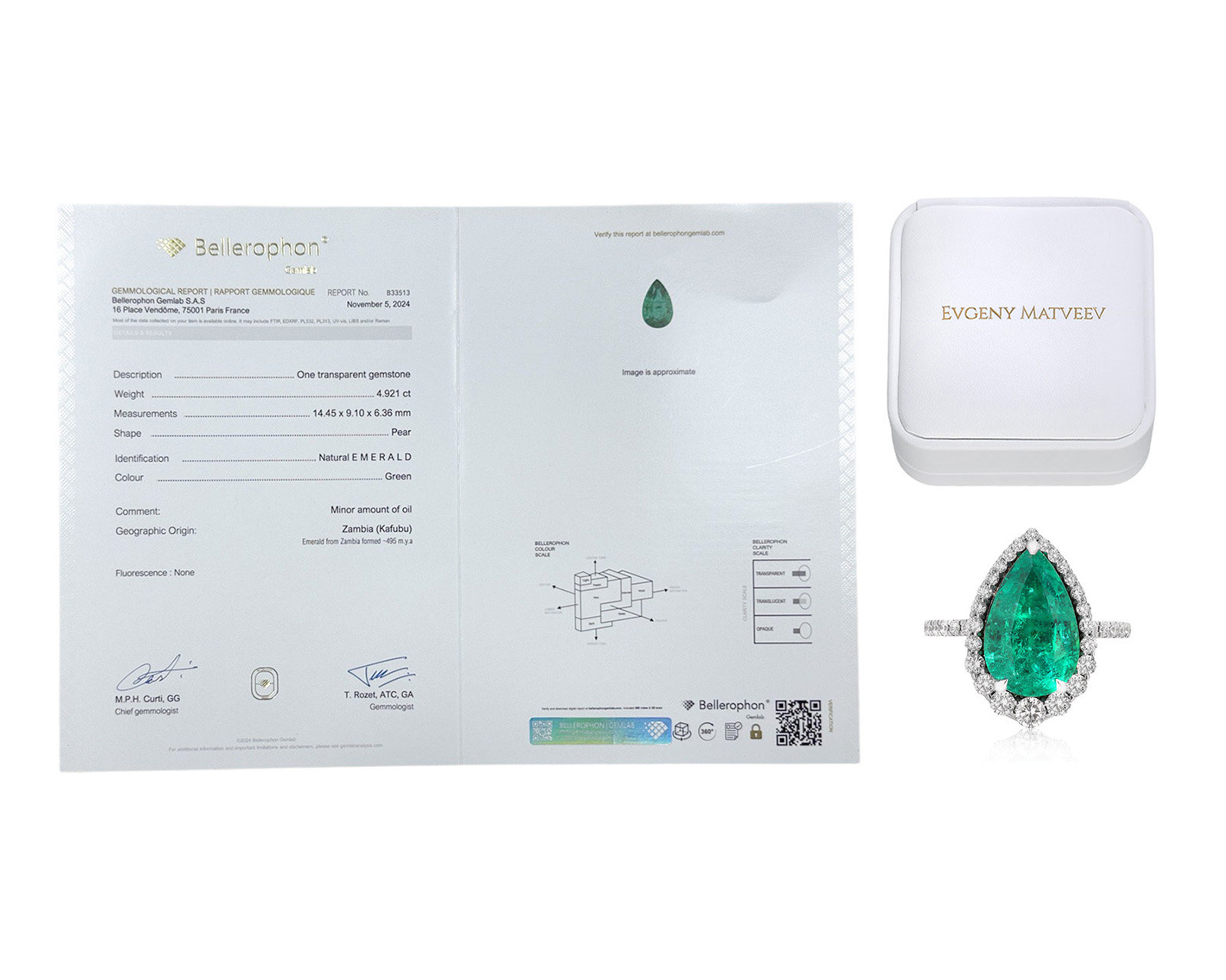 Золотое кольцо с изумрудом Замбия 4.92ct Evgeny Matveev