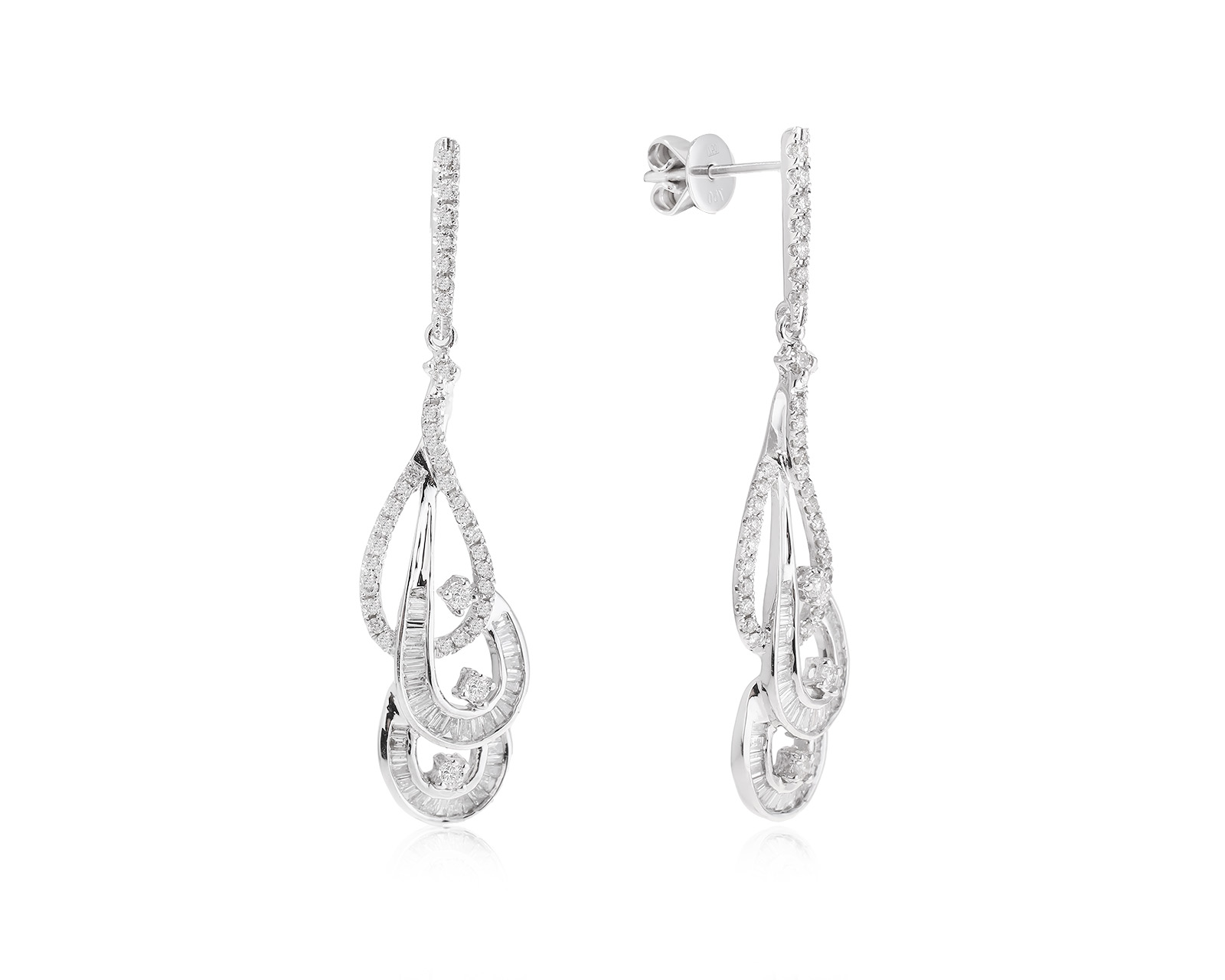Золотые серьги с бриллиантами 1.04ct