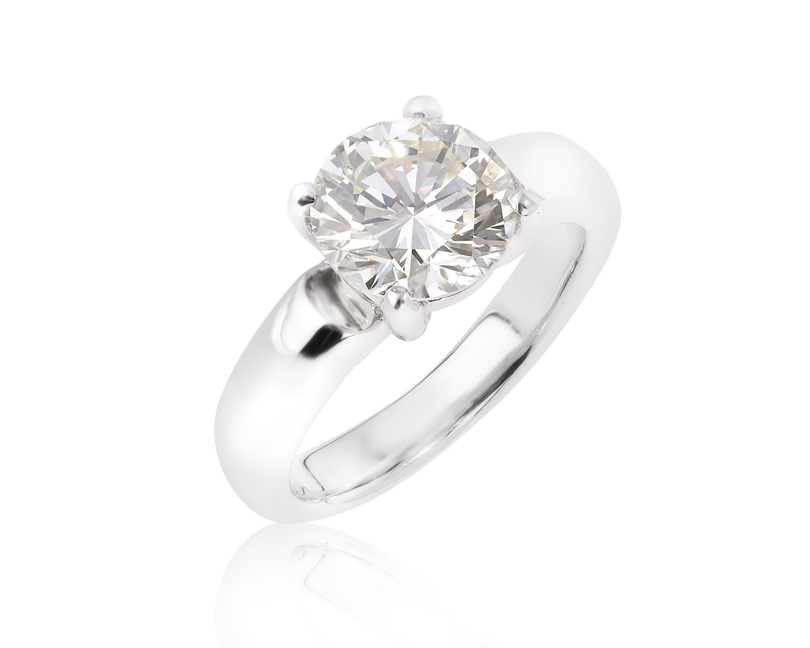 Золотое кольцо с бриллиантом 2.18ct