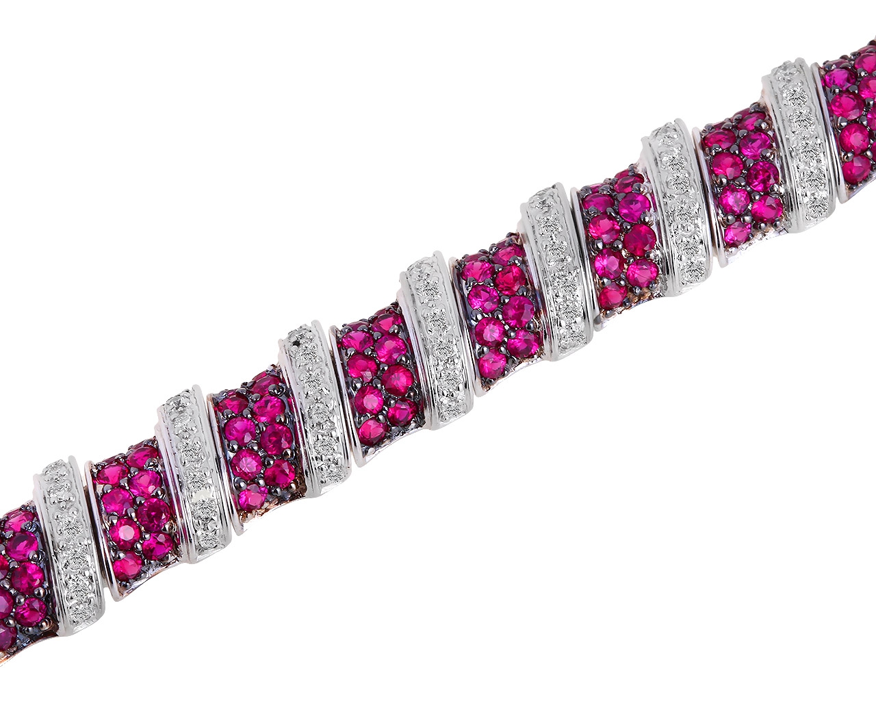 Золотой браслет с бриллиантами 0.85ct и рубинами 4.14ct 260117/3