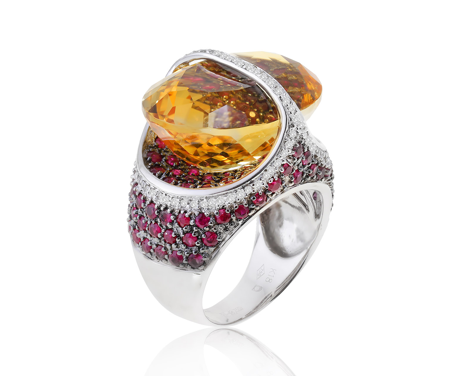 Притягательное золотое кольцо с цитрином 27.35ct 281222/2 Притягательное золотое кольцо с цитрином 27.35ct 281222/2