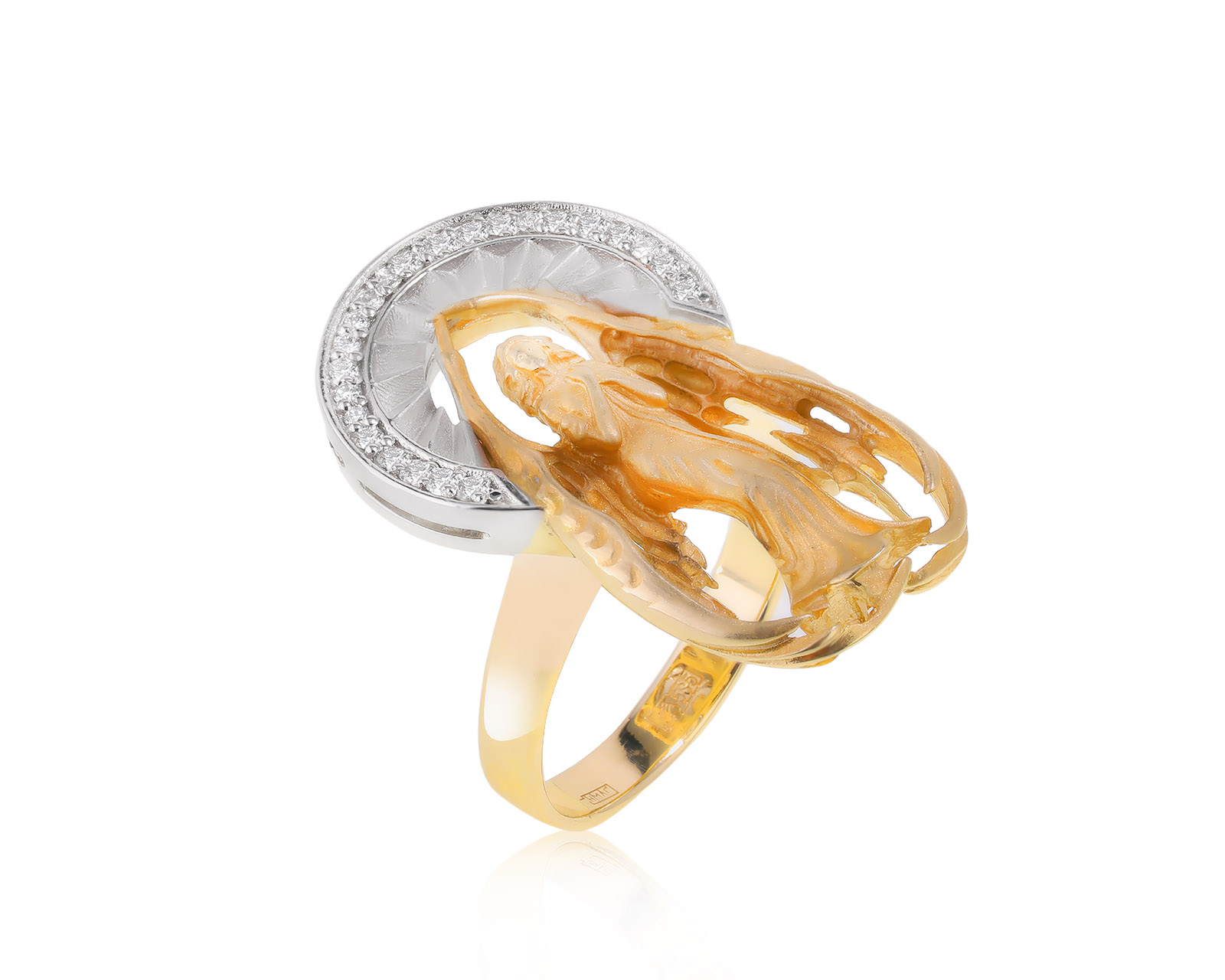 Безупречное золотое кольцо с бриллиантами 0.18ct