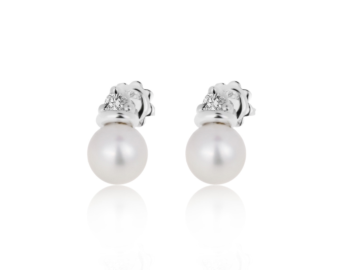 Оригинальные золотые серьги с жемчугом 8.40 мм Damiani 030220/15