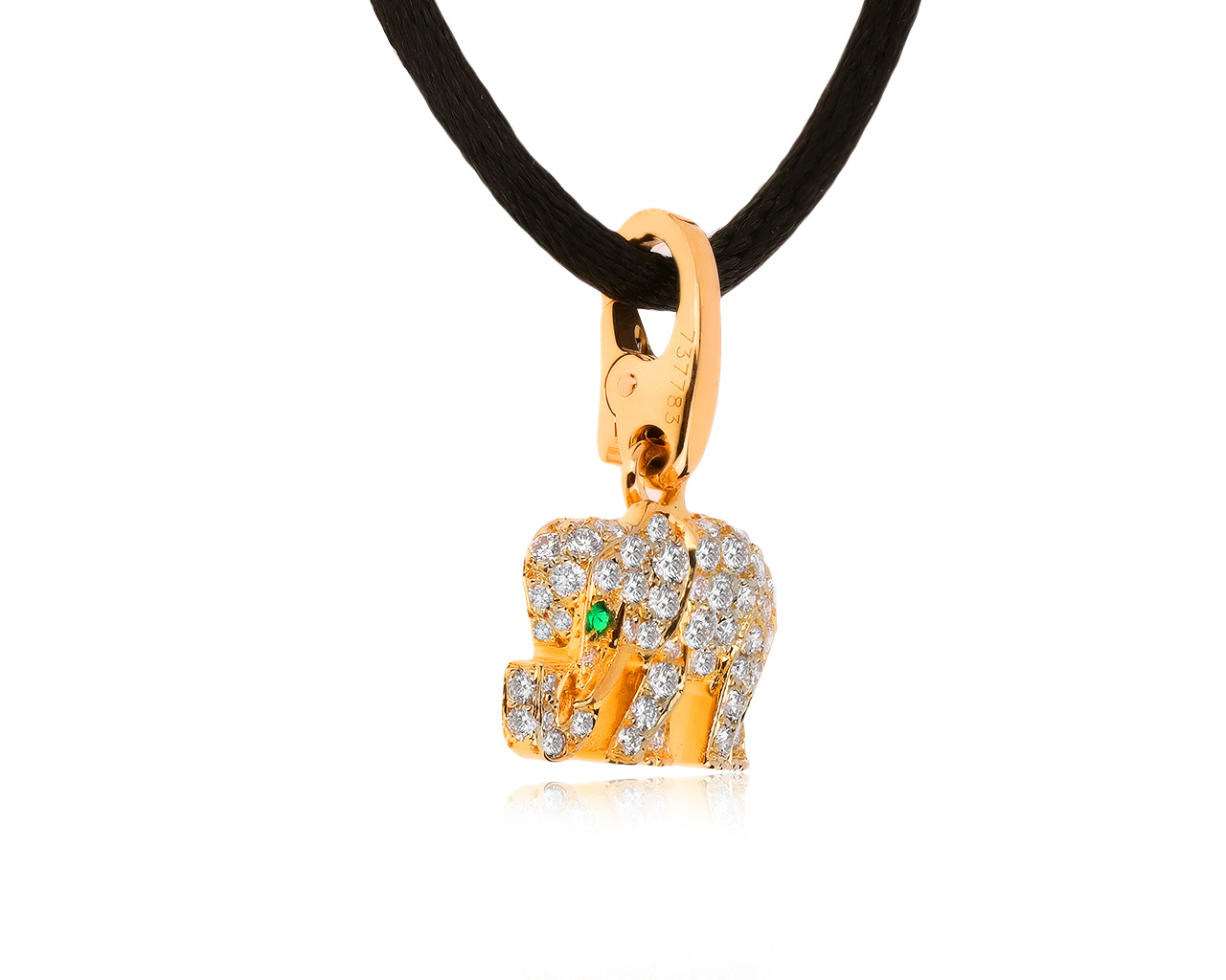 Оригинальный золотой кулон с бриллиантами 0.40ct Cartier Elephant
