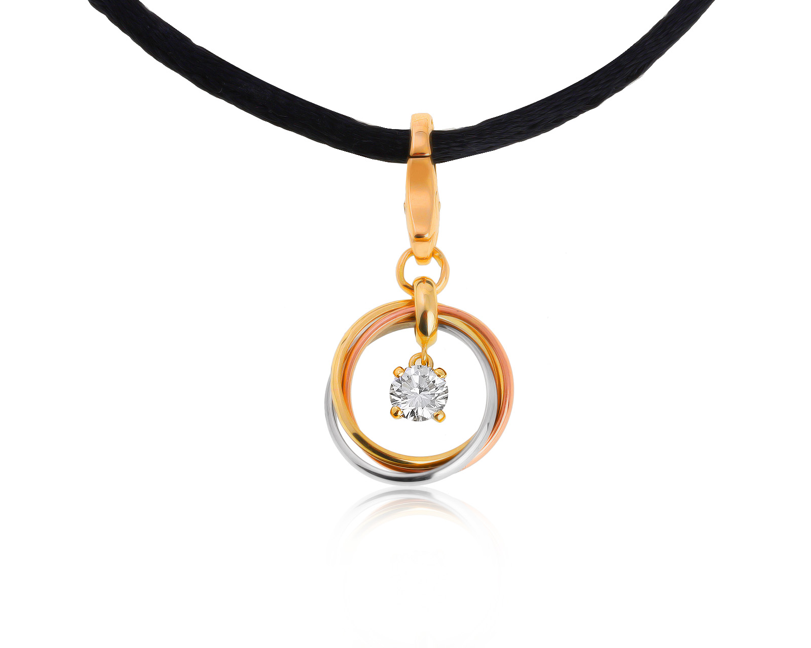Оригинальный золотой кулон с бриллиантом 0.26ct Cartier Trinity 160421/3 Оригинальный золотой кулон с бриллиантом 0.26ct Cartier Trinity 160421/3
