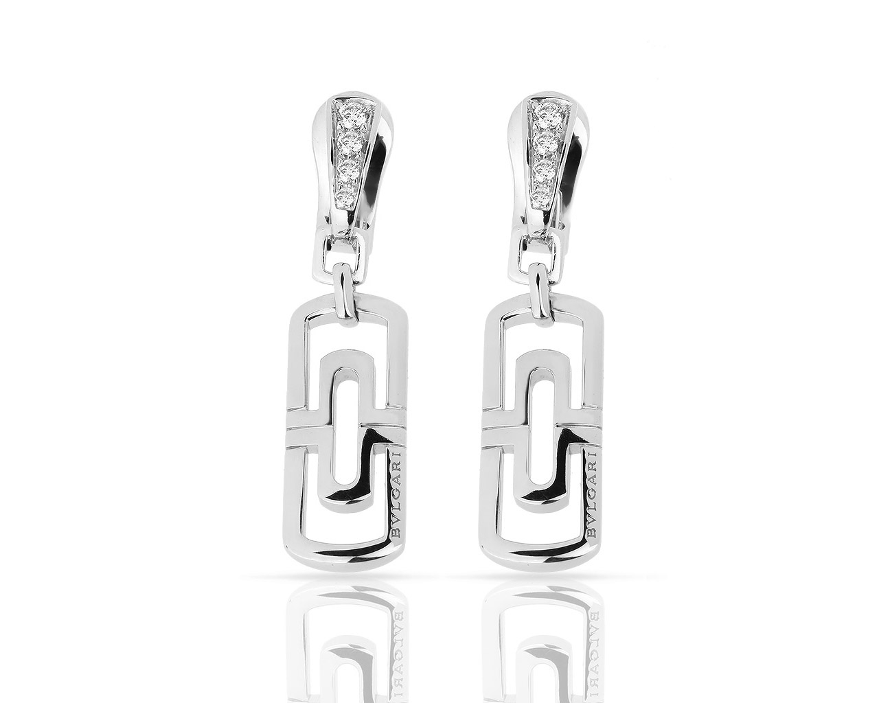 Модные золотые серьги с бриллиантами 0.28ct Bvlgari Parentesi 170518/5