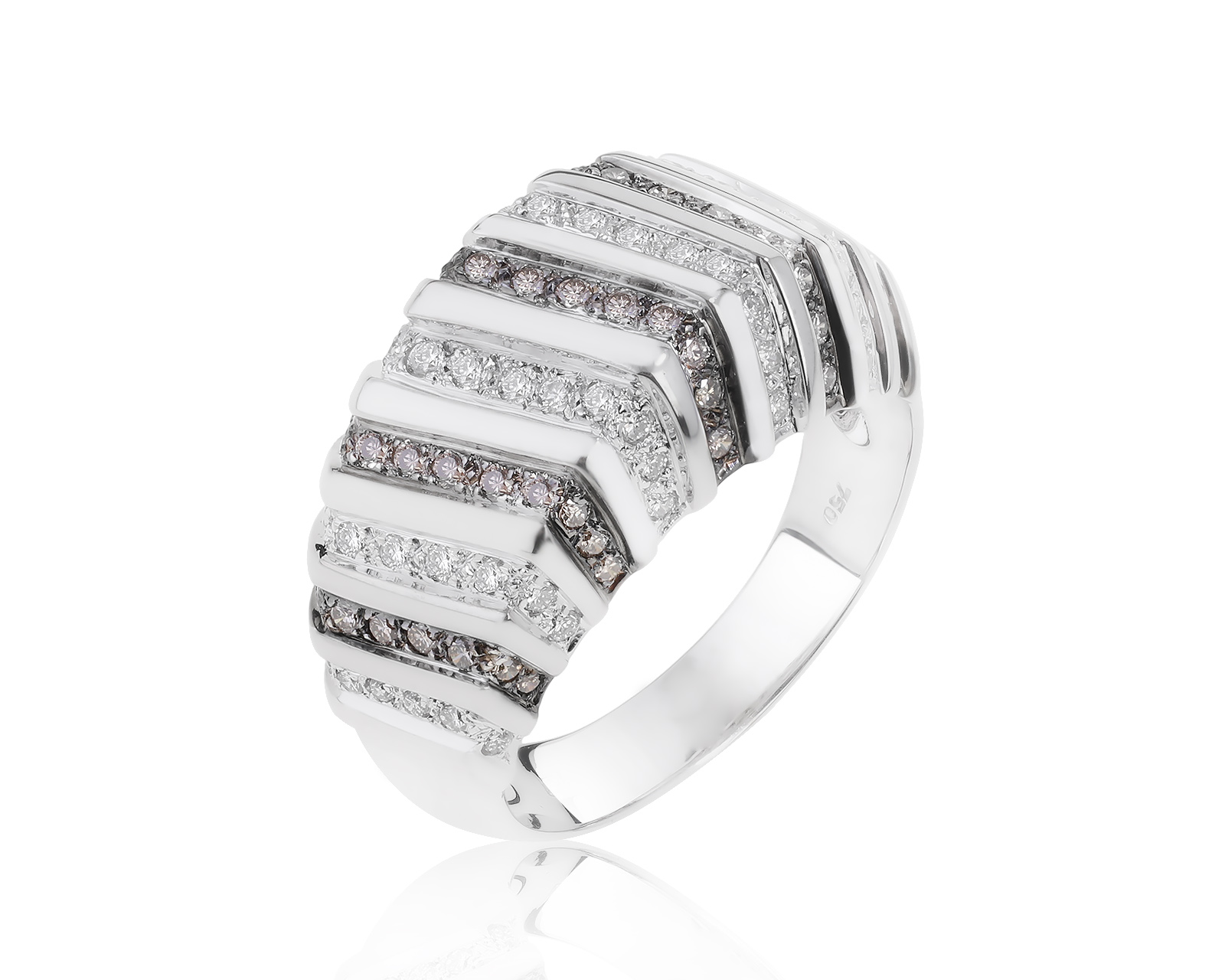 Богатое золотое кольцо с бриллиантами 0.76ct 010322/2