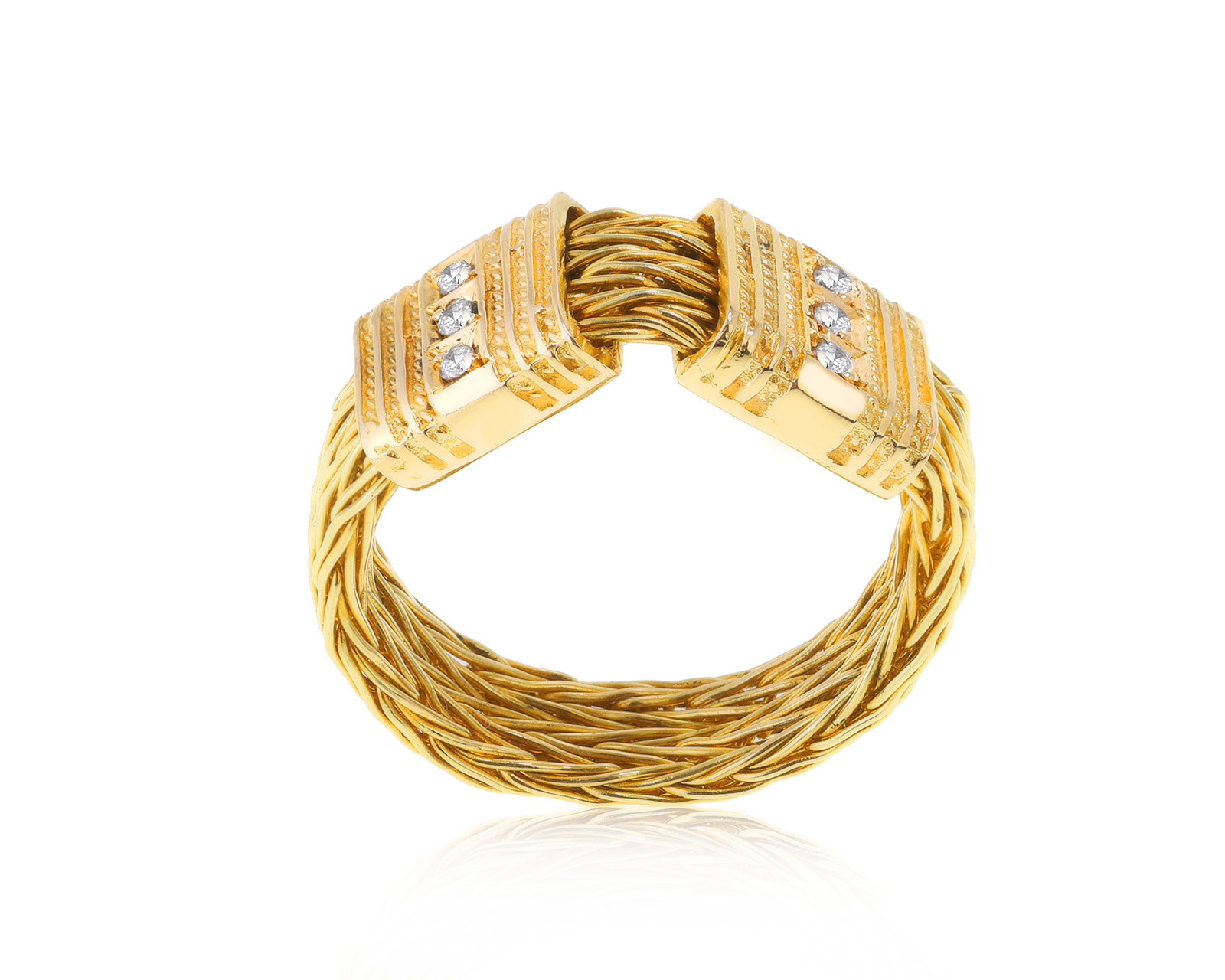 Эстетичное золотое кольцо с бриллиантами 0.07ct 210722/10