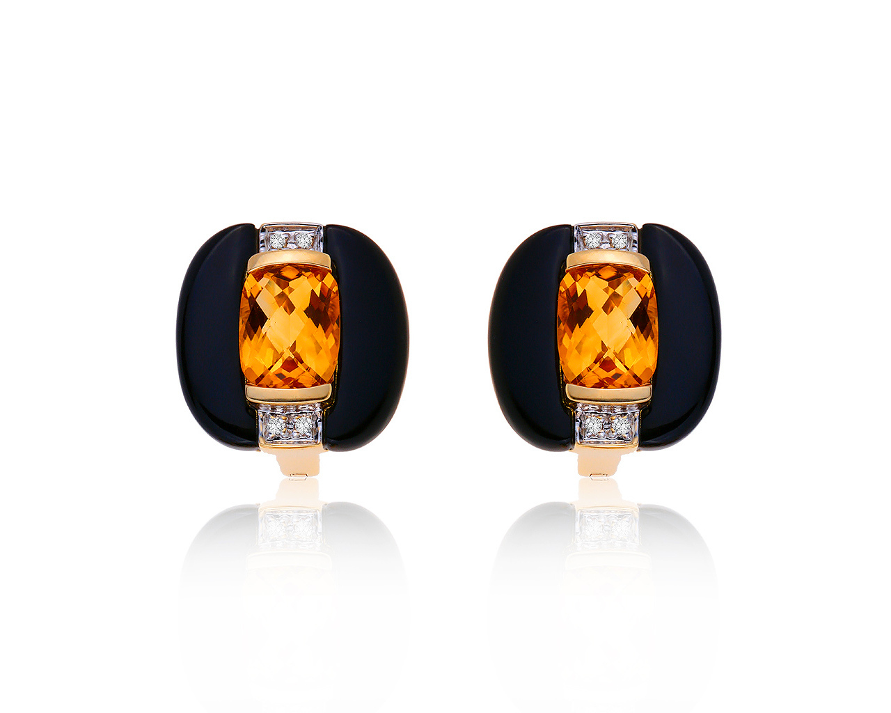 Царские золотые серьги с цитринами 2.23ct 091019/9