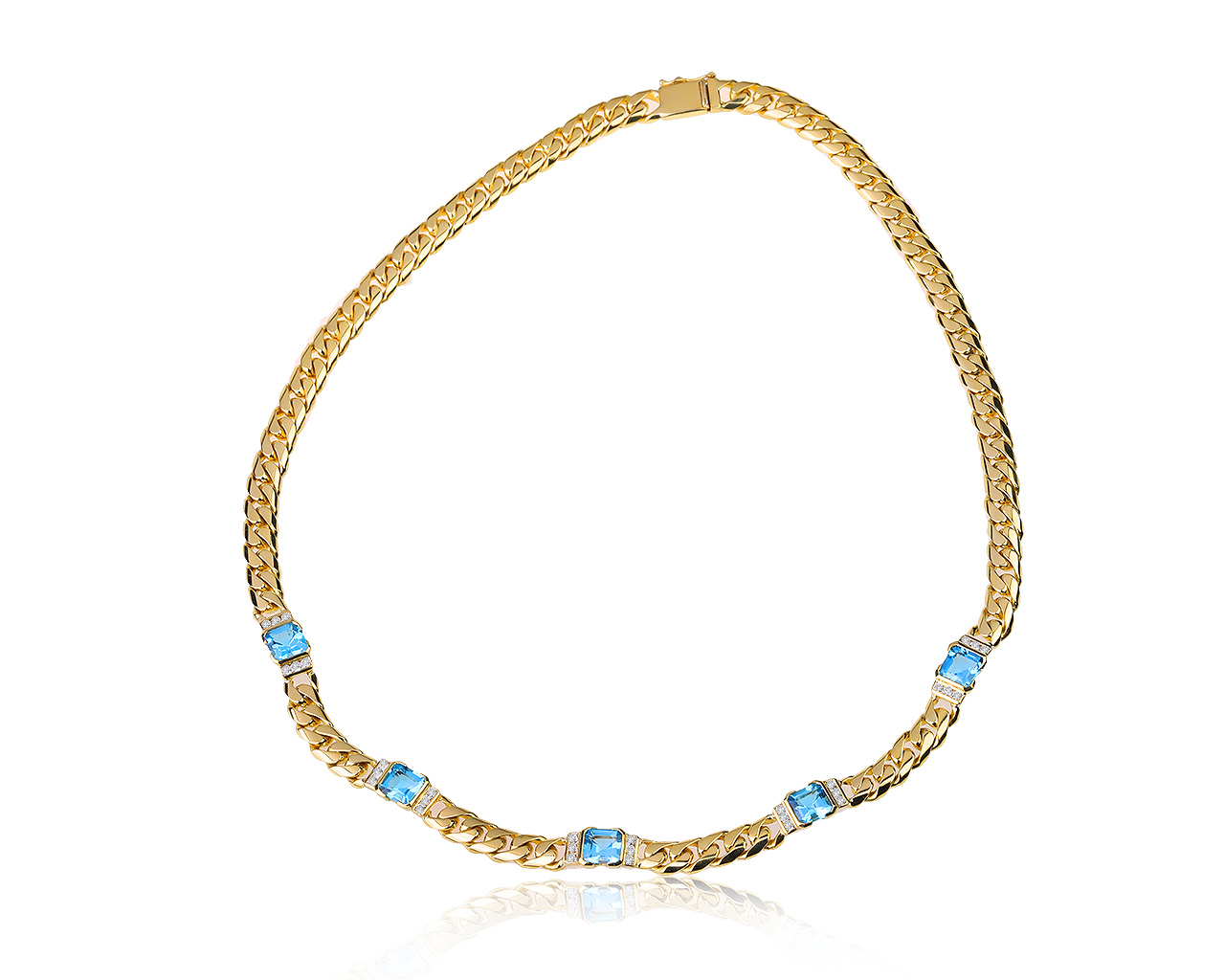 Оригинальное золотое колье с аквамаринами 7.40ct Pasis Jewelery 251120/1 Оригинальное золотое колье с аквамаринами 7.40ct Pasis Jewelery 251120/1