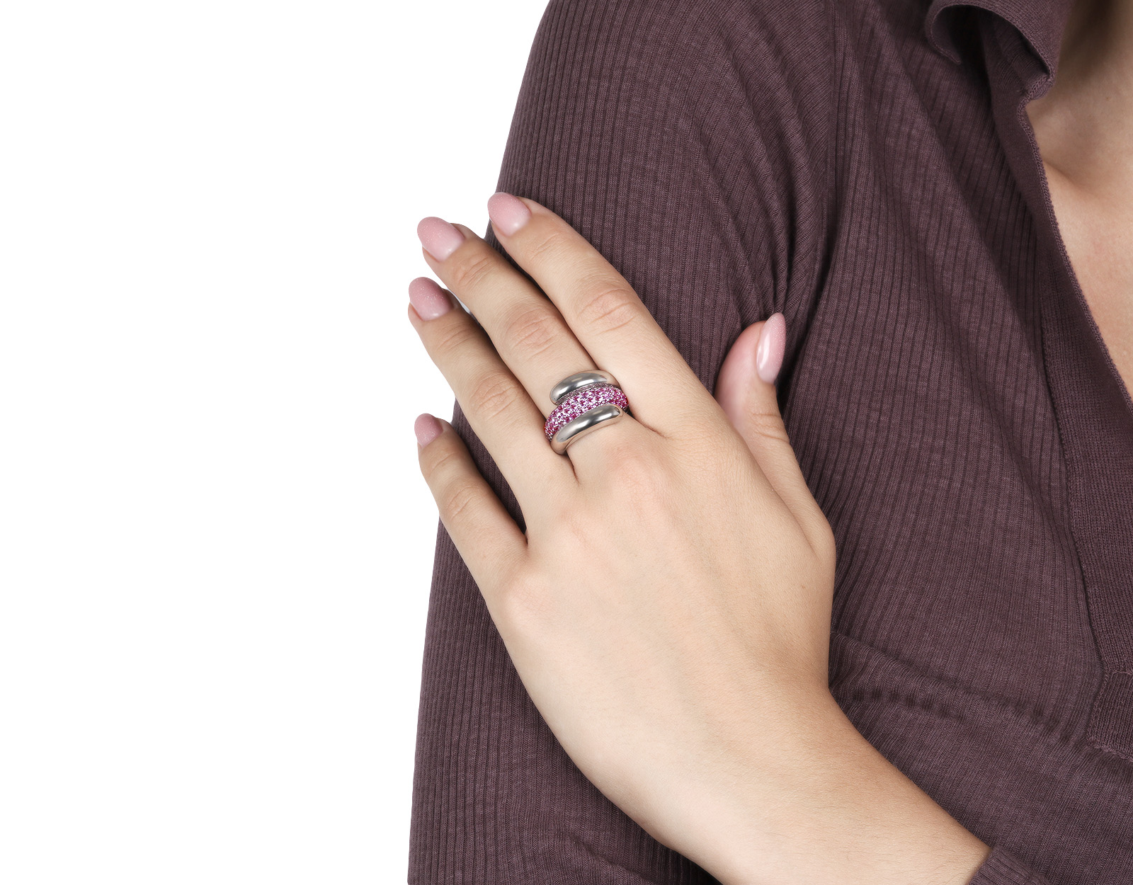 Оригинальное золотое кольцо с розовыми сапфирами 2.65ct Adler