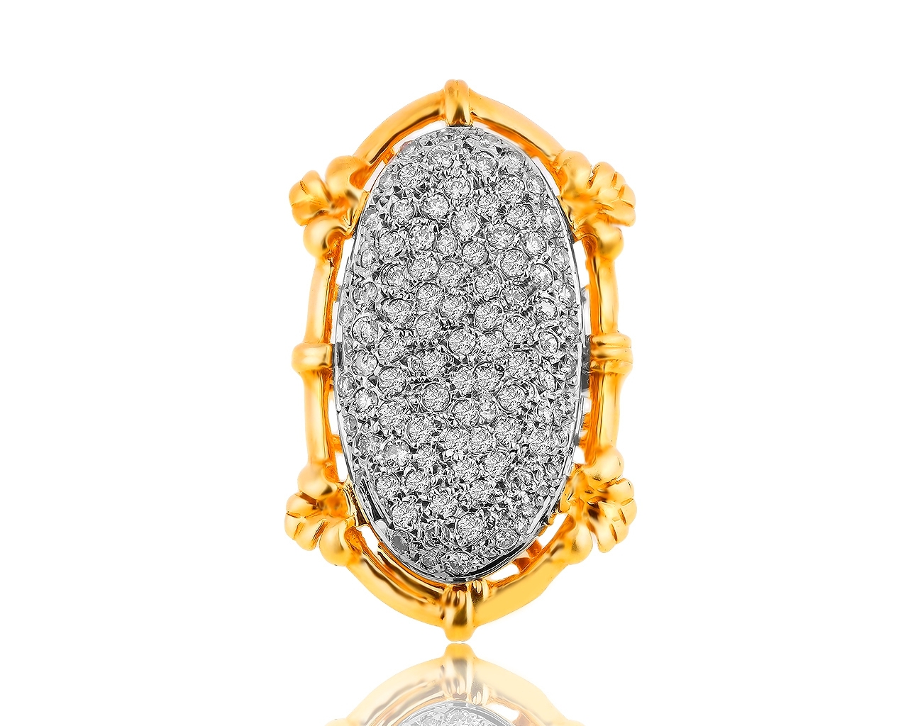 Королевское золотое кольцо с бриллиантами 1.63ct