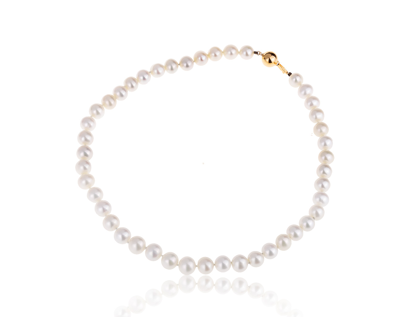 Завораживающее золотое ожерелье с жемчугом 8.80-10 мм