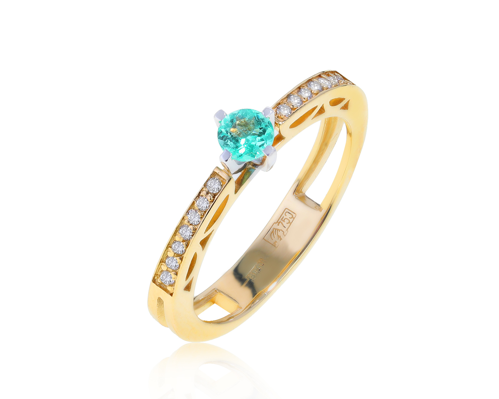 Притягательное золотое кольцо с изумрудом 0.25ct 140322/8
