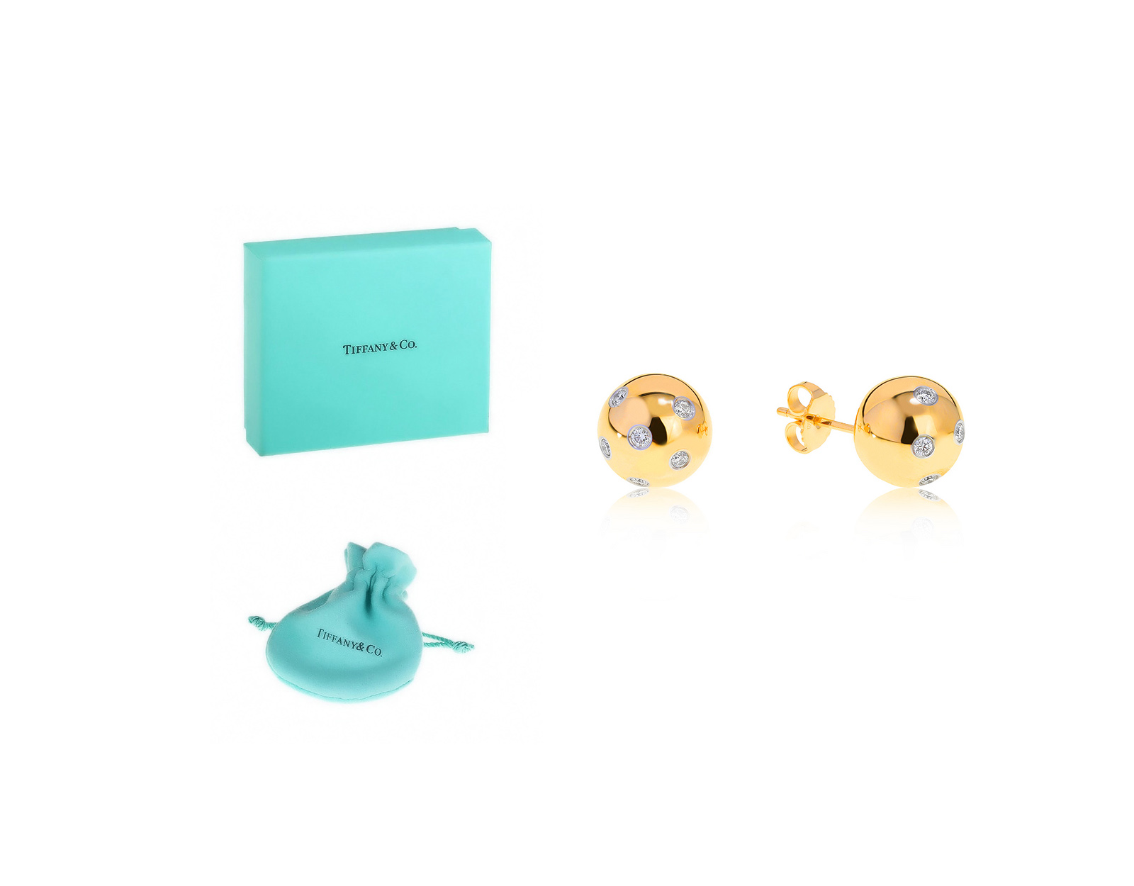Оригинальные золотые серьги Tiffany&Co Etoile