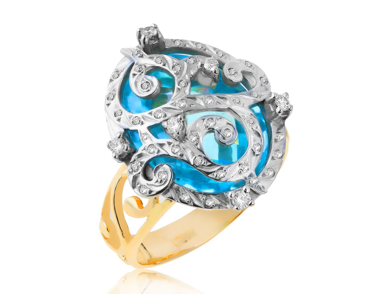 Прекрасное золотое кольцо с топазом 7.45ct 060421/3