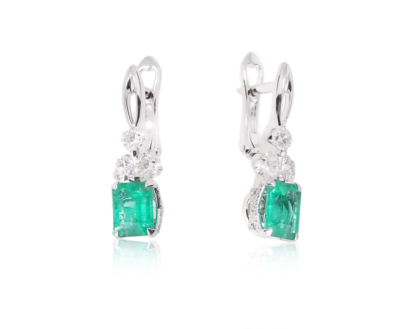 Оригинальные золотые серьги с изумрудами 2.40ct Maxim Demidov 161123/3