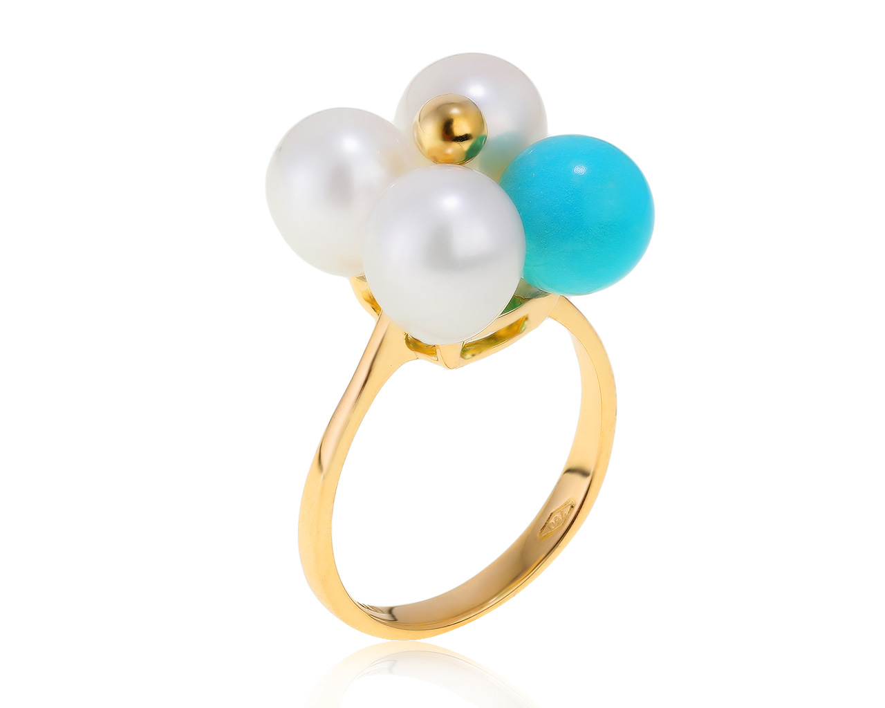 Итальянское золотое кольцо с бирюзой 3.27ct 060321/2