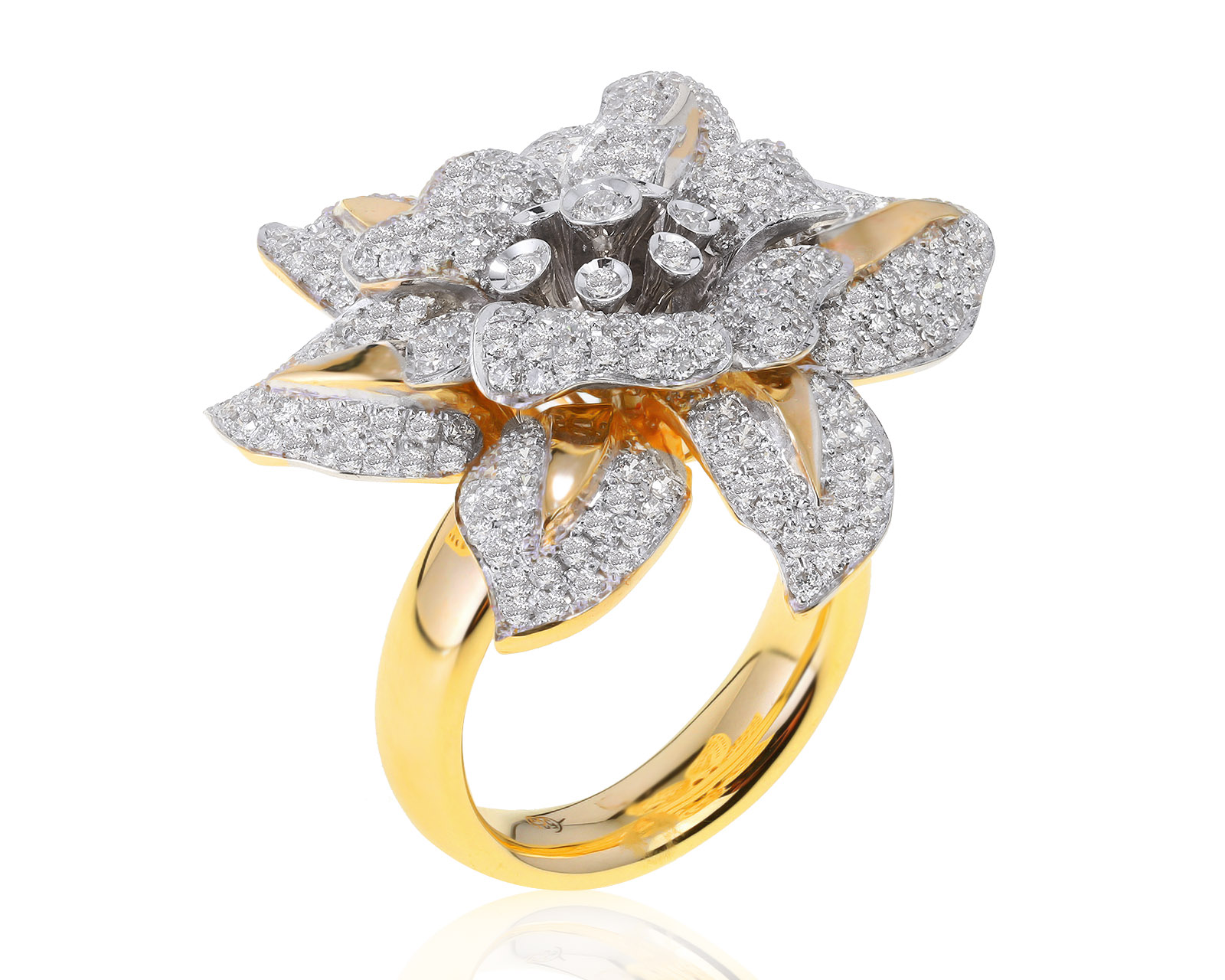 Шикарное золотое кольцо с бриллиантами 3.50ct 240921/2