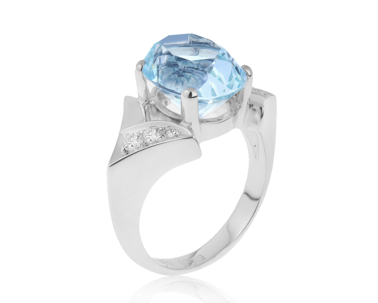 Прелестное золотое кольцо с аквамарином 5.24ct 210621/7