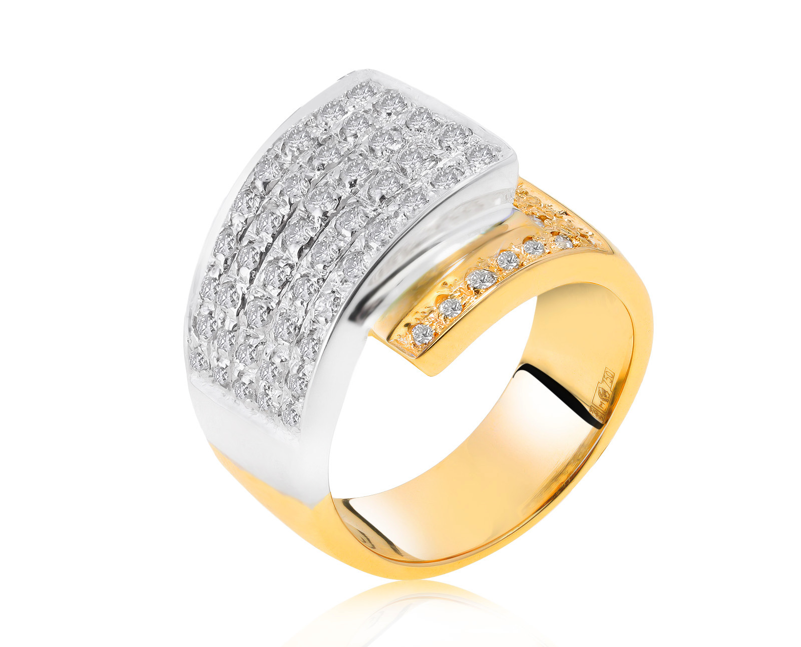Оригинальное золотое кольцо с бриллиантами 0.90ct Doria Gioielli
