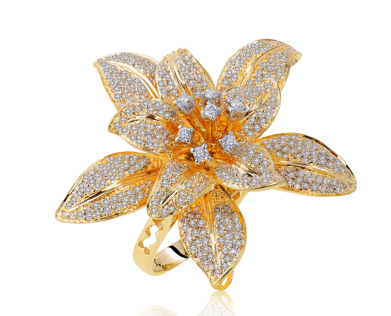 Изумительное золотое кольцо-кулон с бриллиантами 1.25ct