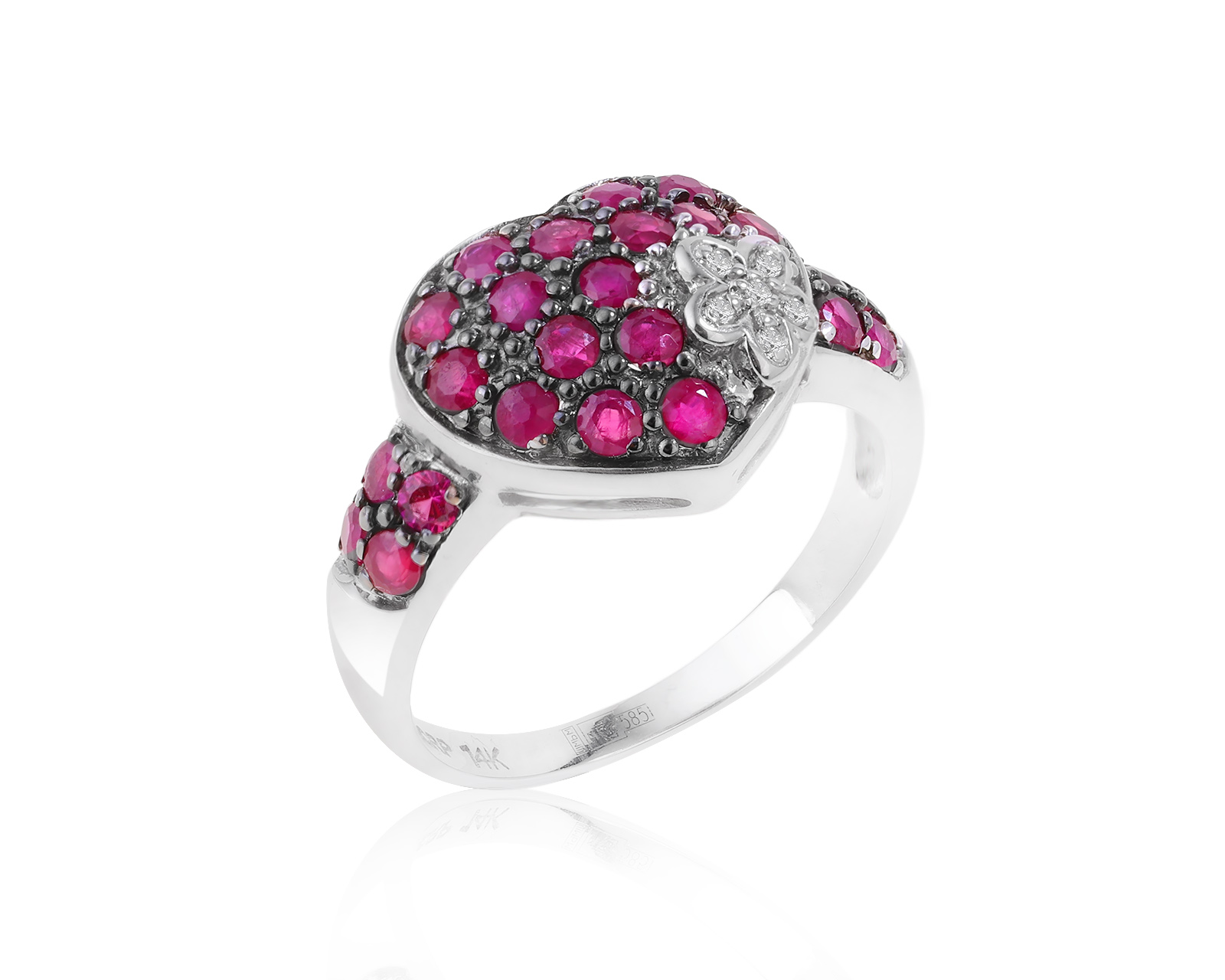 Романтичное золотое кольцо с рубинами 0.96ct 020622/11