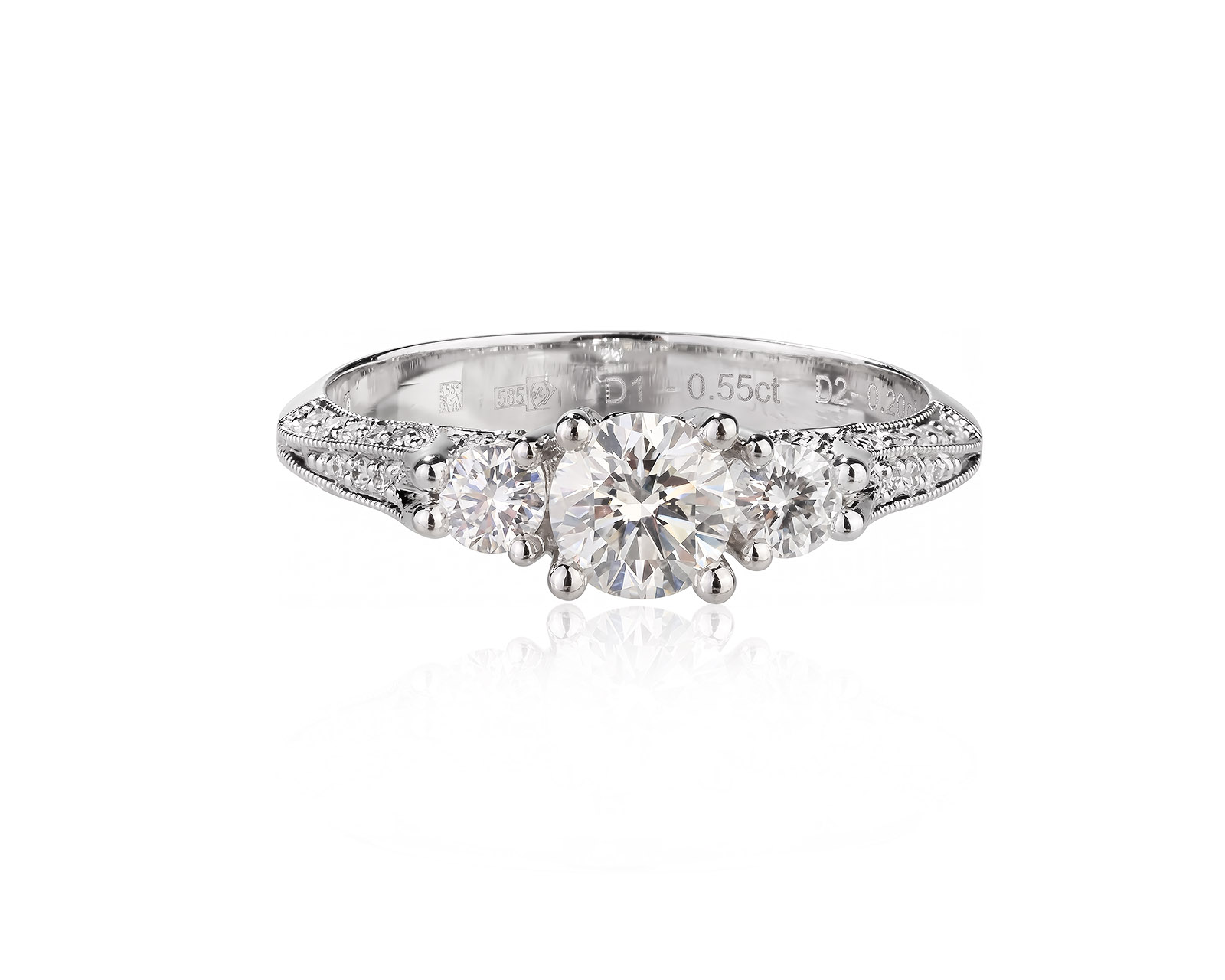 Золотое кольцо с бриллиантами 0.92ct